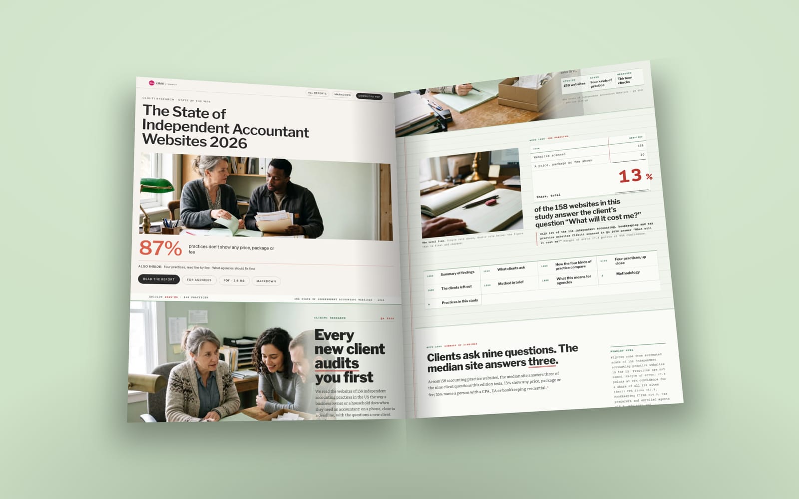 The opening pages of The State of Independent Accountant Websites 2026