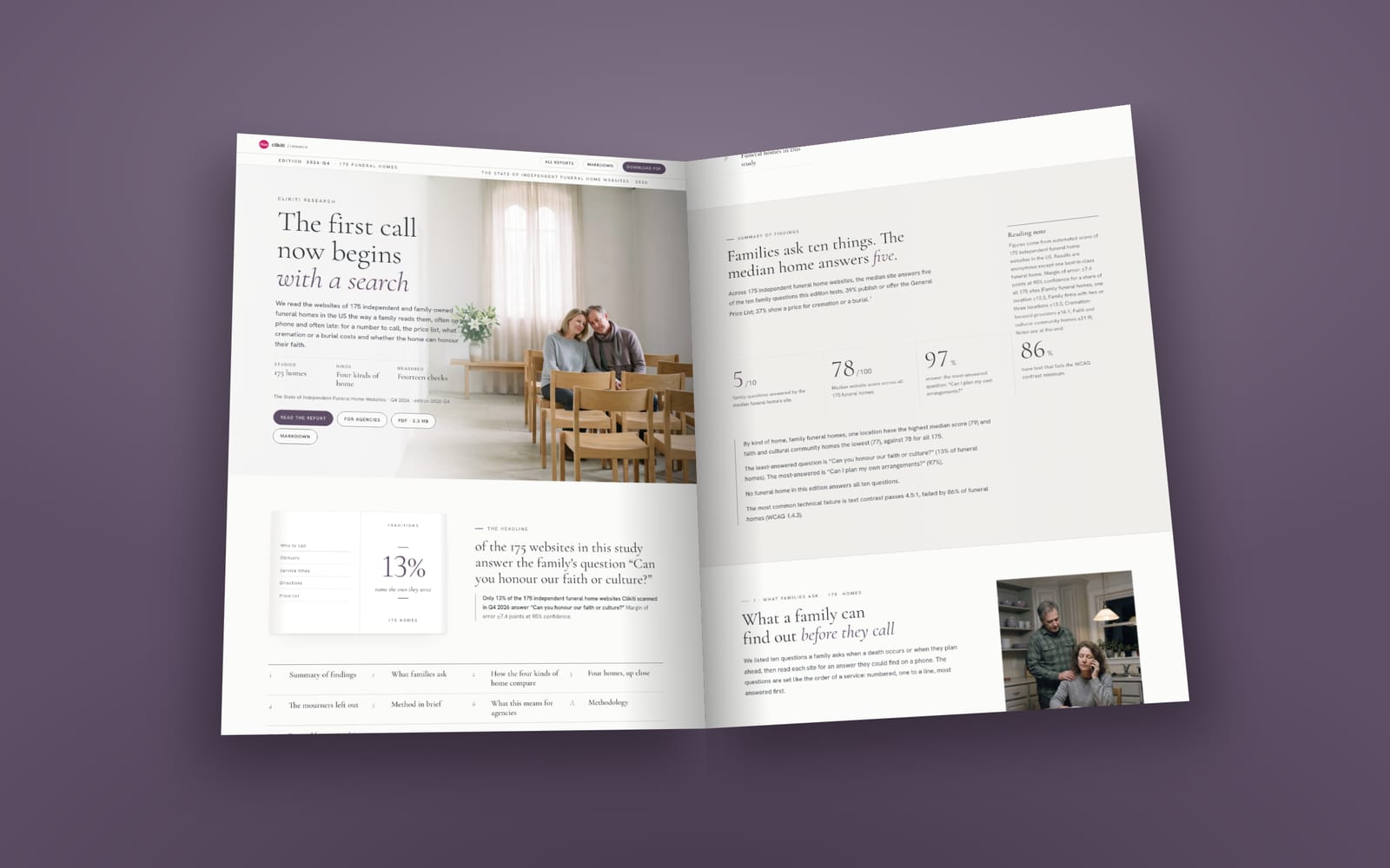 The opening pages of The State of Independent Funeral Home Websites 2026