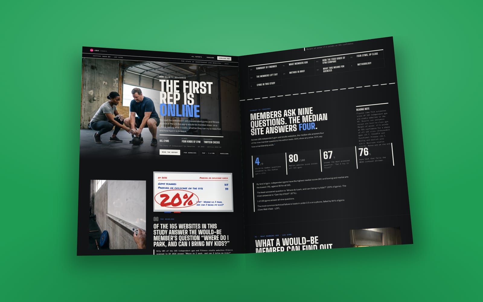 The opening pages of The State of Independent Gym Websites 2026