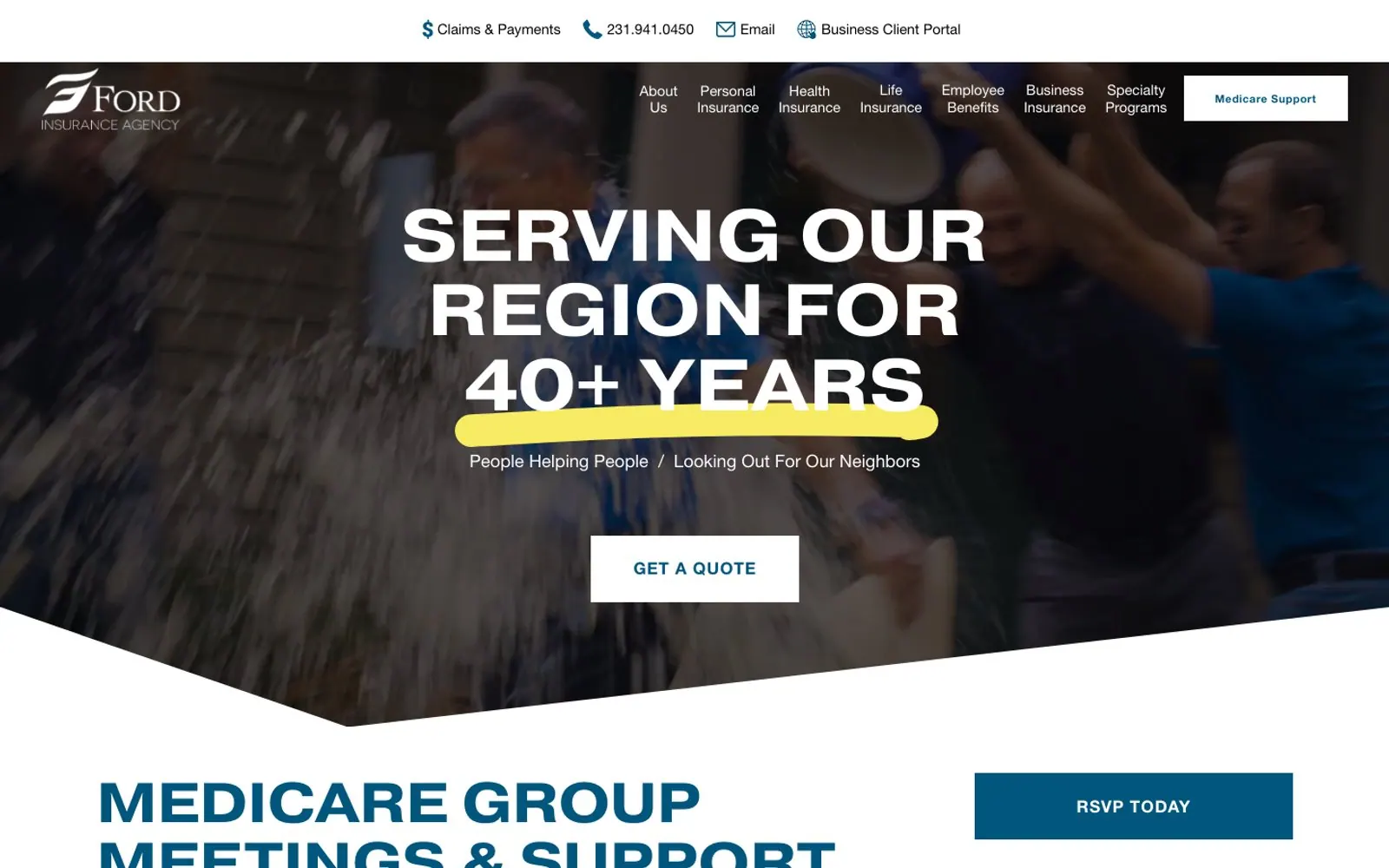 The home page of Ford Insurance Agency