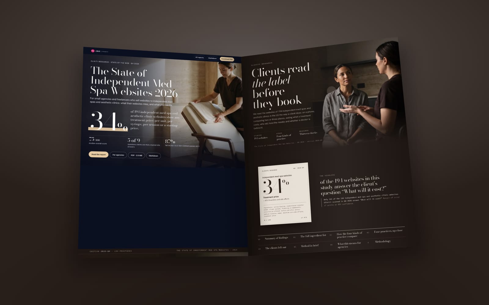 The opening pages of The State of Independent Med Spa Websites 2026