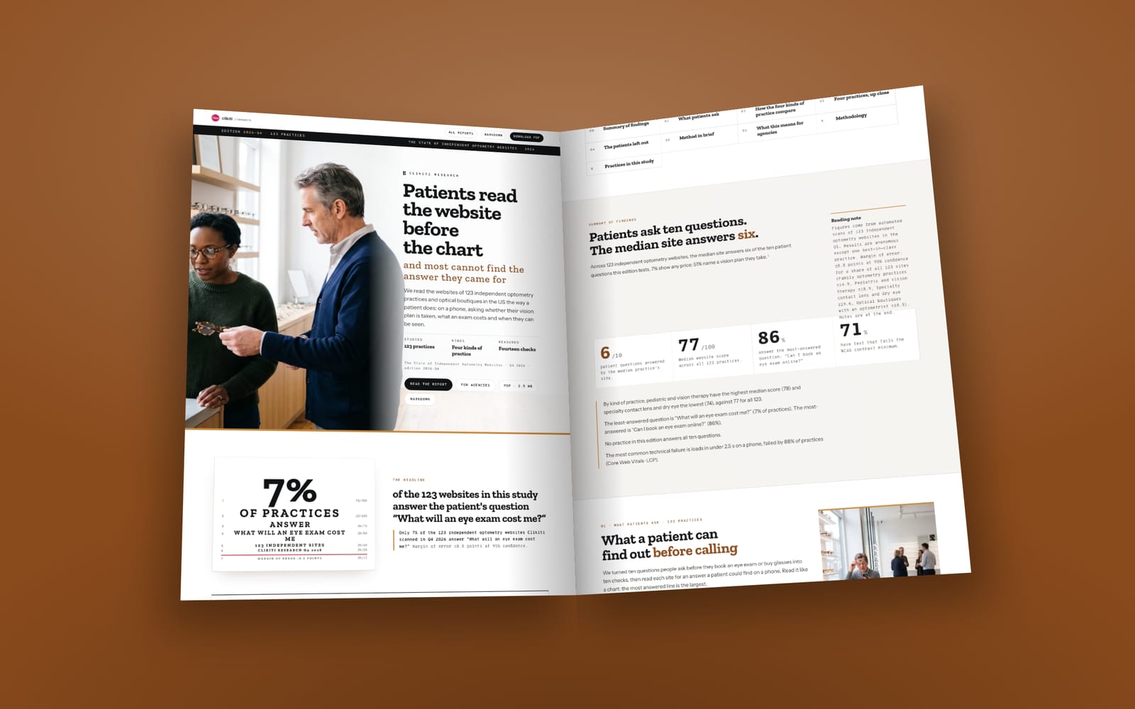 The opening pages of The State of Independent Optometry Websites 2026