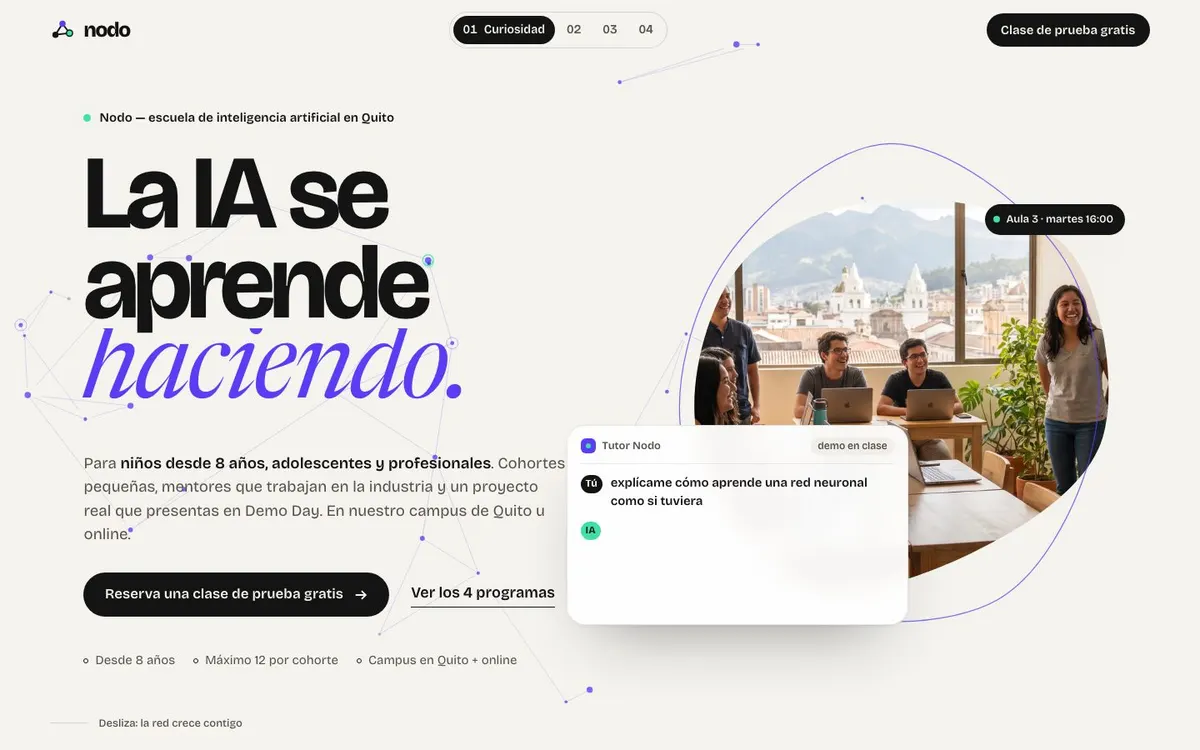 Nodo, the first screen